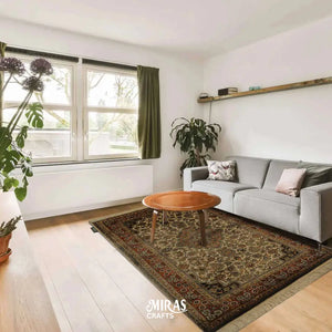 Afshan Hand knotted Silk On Silk rug by Misbah 2’.5’’x4’ ft Carpets & Rugs